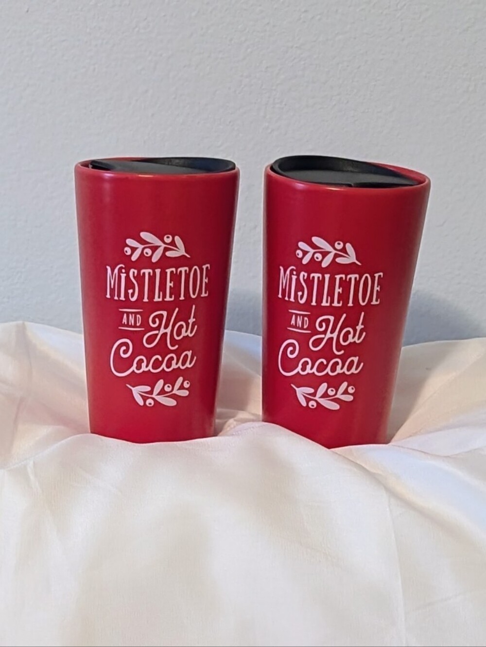 Red 'Mistletoe and Hot Cocoa' Holiday Tumbler Set
